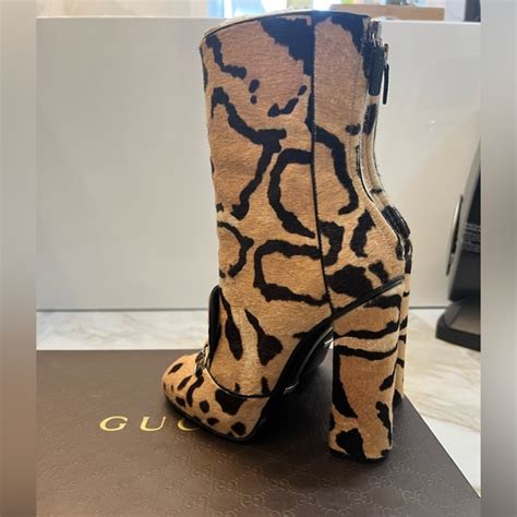 gucci horsebit ponyhair boots|gucci jordaan leather ankle boots.